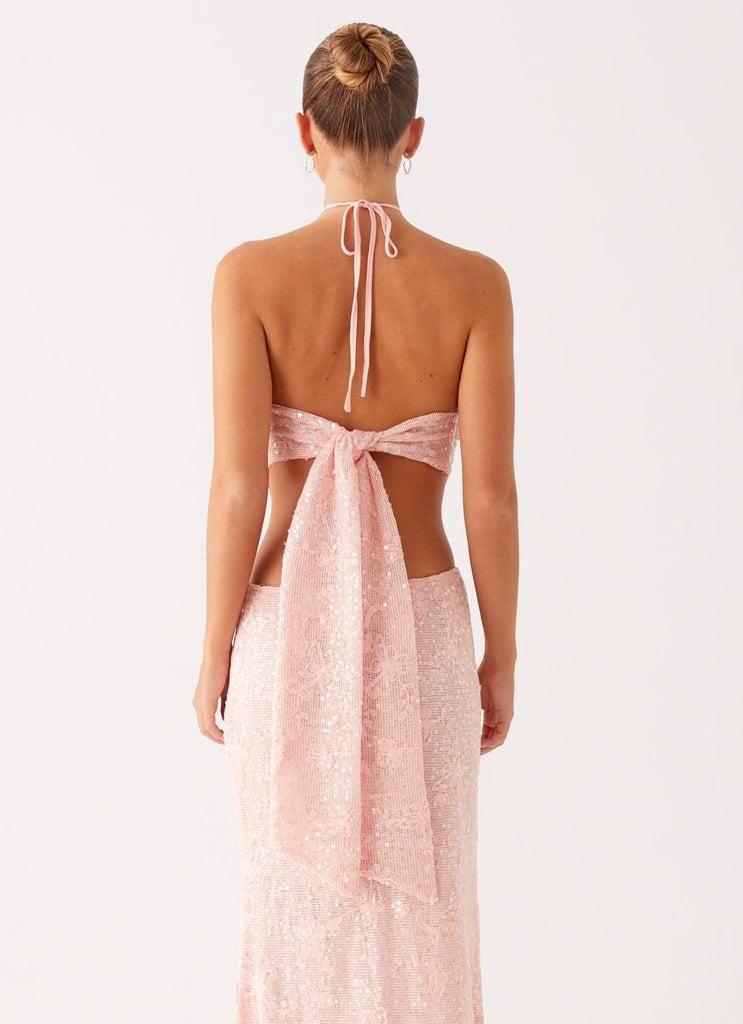 Peppermayo Peppermayo Exclusive - Queenie Sequin Halter Top - Pink