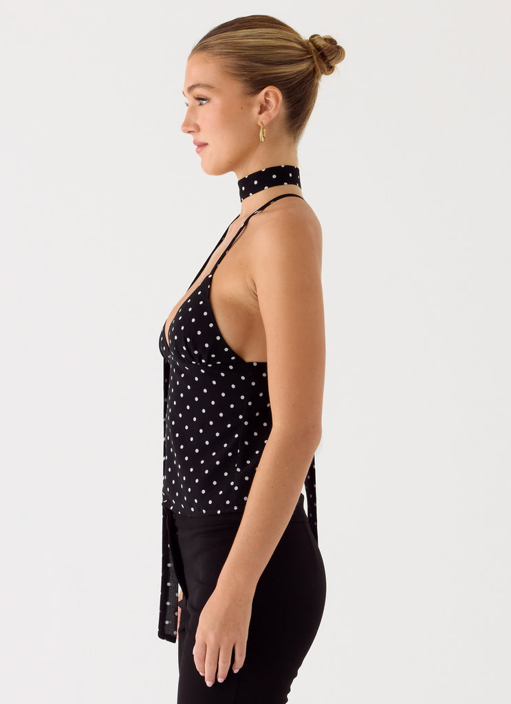 Peppermayo Peppermayo Exclusive - Quiero Backless Top - Black Polkadot