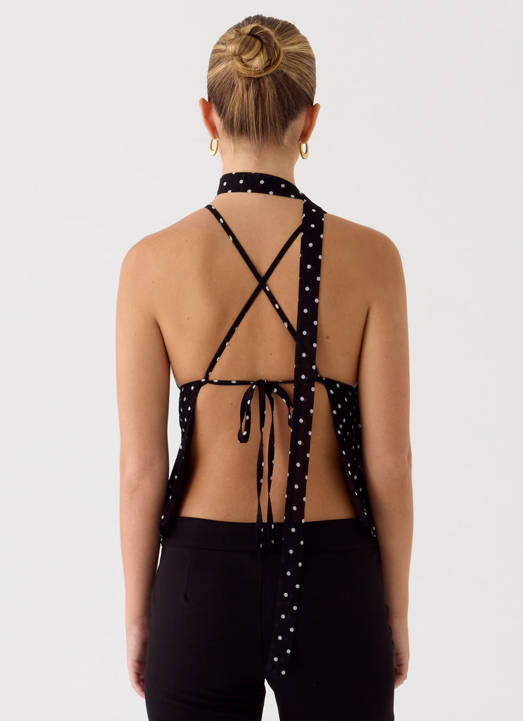 Peppermayo Peppermayo Exclusive - Quiero Backless Top - Black Polkadot