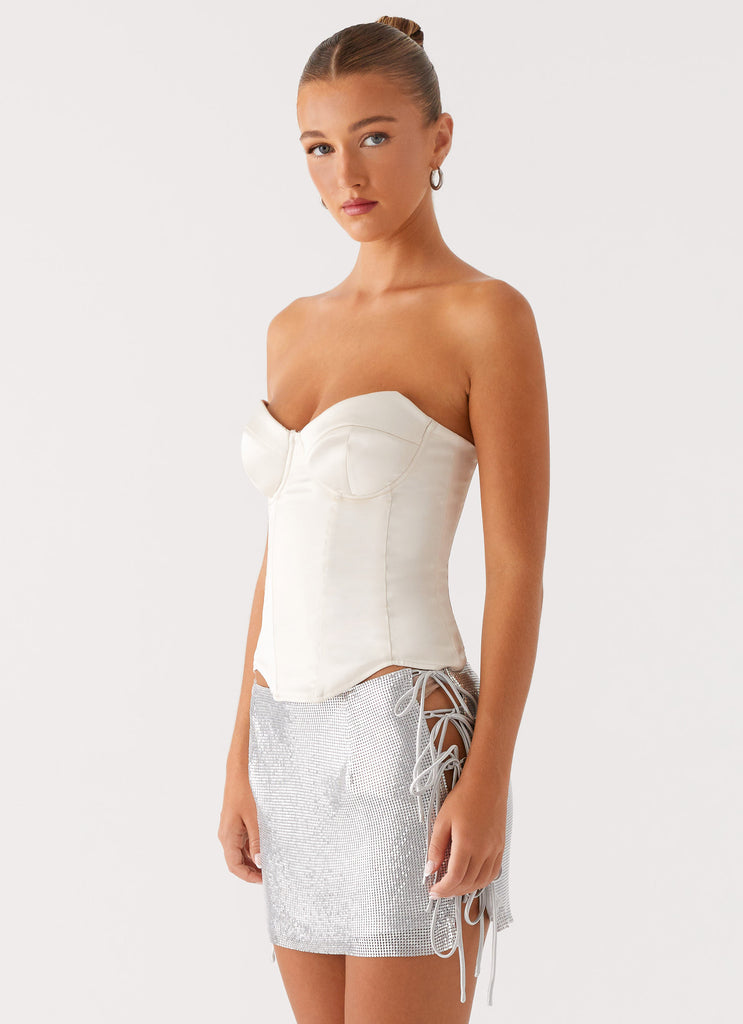 Peppermayo Peppermayo Exclusive - Radar Satin Corset - Ivory