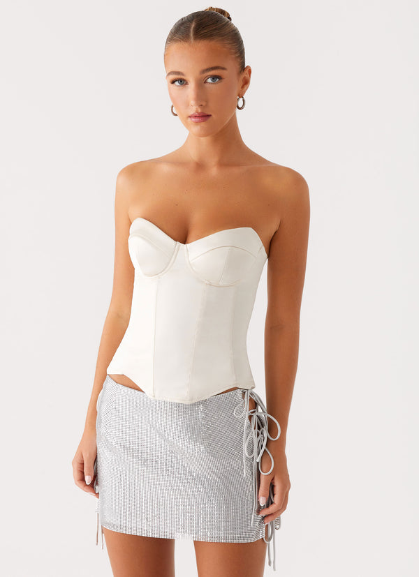 peppermayo Peppermayo Exclusive - Radar Satin Corset - Ivory