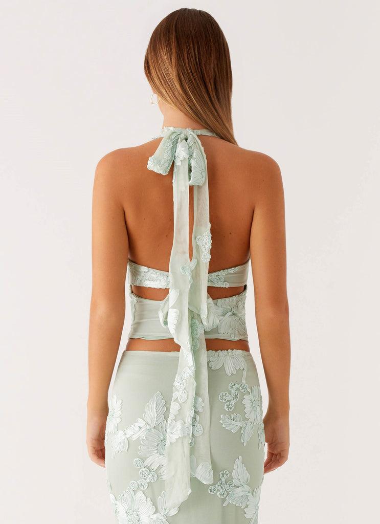 Peppermayo Peppermayo Exclusive - Radiate Halterneck Top - Sage