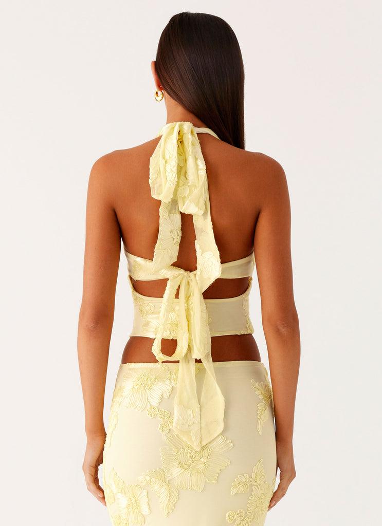 Peppermayo Peppermayo Exclusive - Radiate Halterneck Top - Yellow