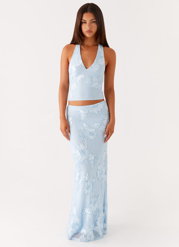 peppermayo Peppermayo Exclusive - Radiate Maxi Skirt - Blue