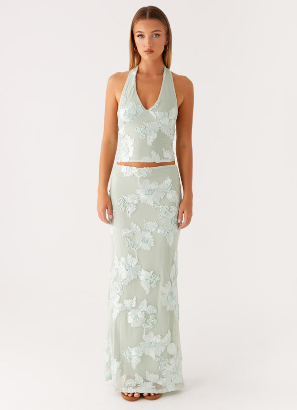 peppermayo Peppermayo Exclusive - Radiate Maxi Skirt - Sage