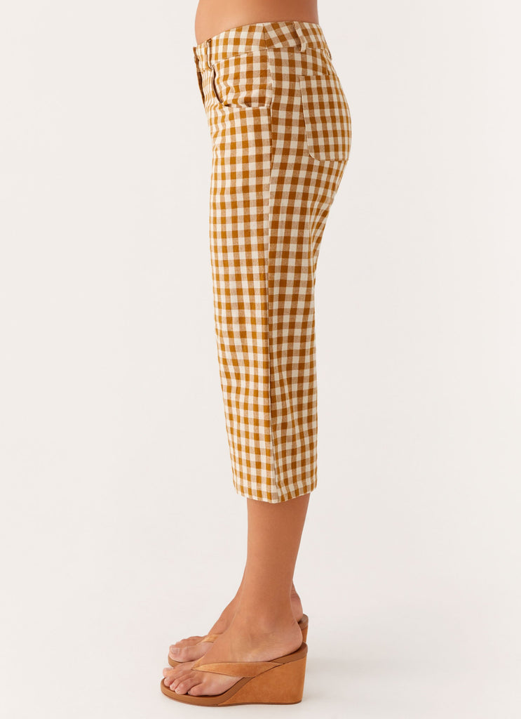 Peppermayo Peppermayo Exclusive - Radley Capri Pants - Brown Gingham
