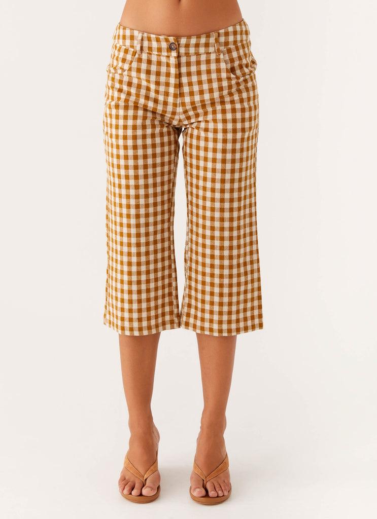 Peppermayo Peppermayo Exclusive - Radley Capri Pants - Brown Gingham