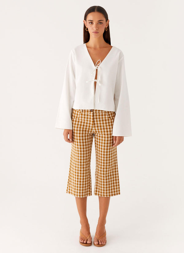 peppermayo Peppermayo Exclusive - Radley Capri Pants - Brown Gingham