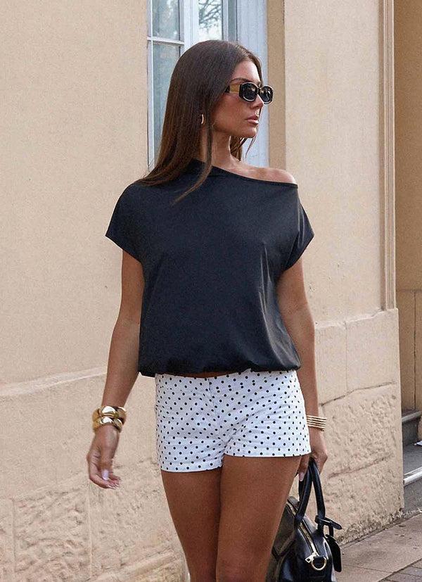 peppermayo Peppermayo Exclusive - Raeni Off Shoulder Top - Black