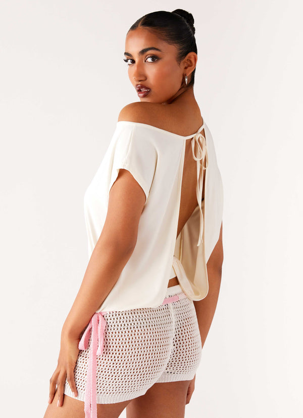 peppermayo Peppermayo Exclusive - Raeni Off Shoulder Top - Ivory