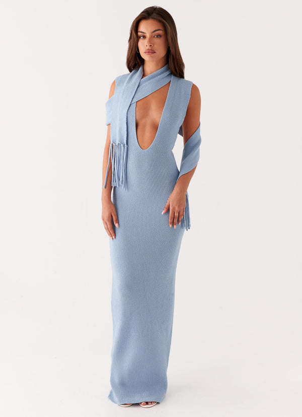 peppermayo Peppermayo Exclusive - Raine Knit Maxi Dress - Blue