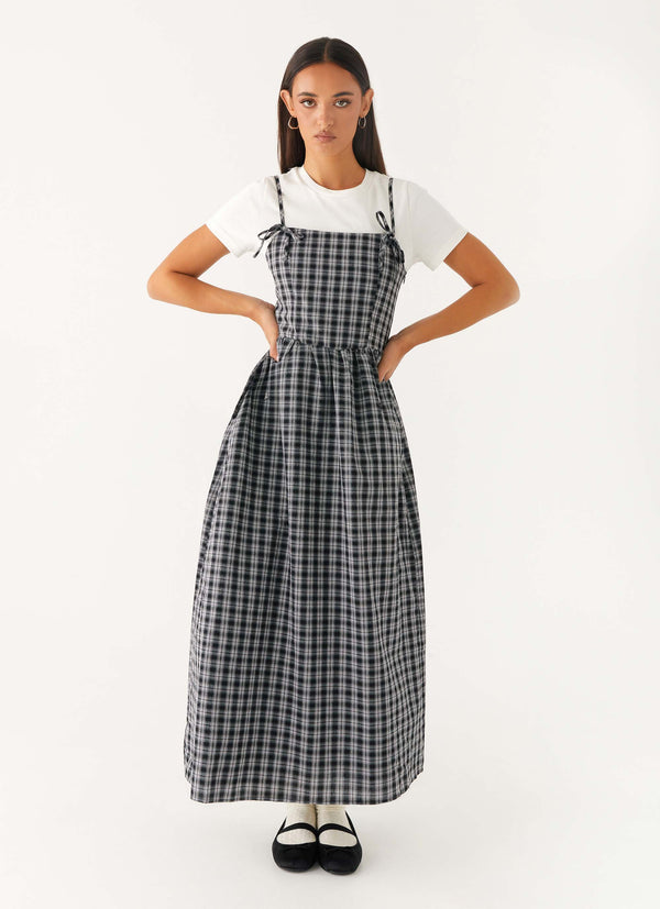 peppermayo Peppermayo Exclusive - Ramsey Midi Dress - White Black Check