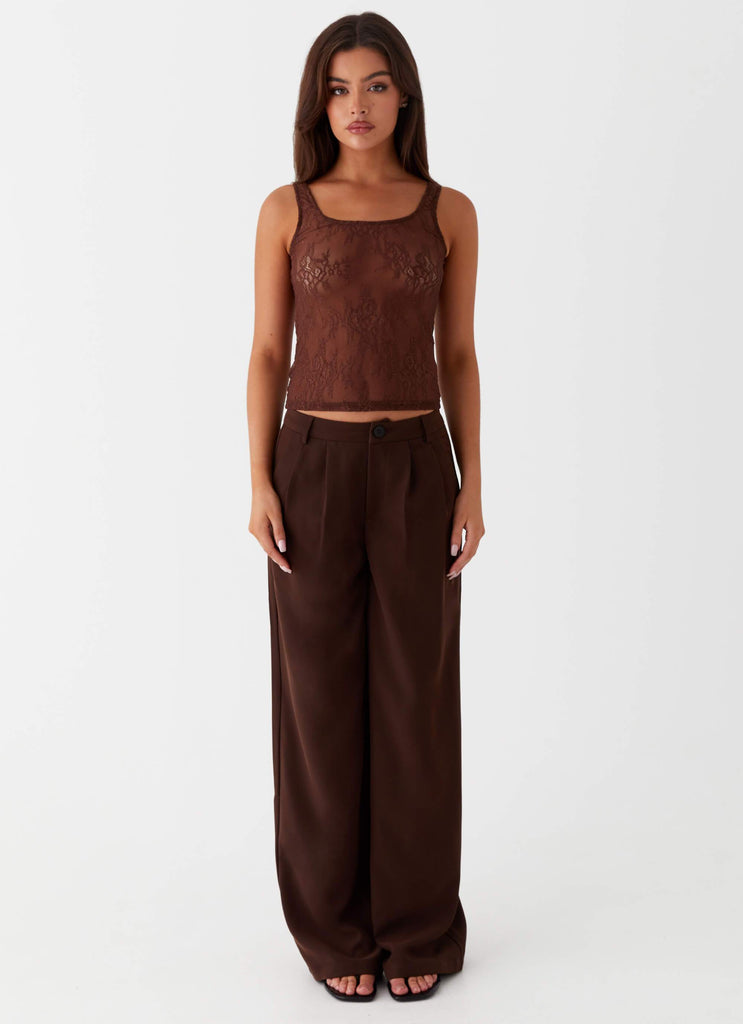 Peppermayo Peppermayo Exclusive - Ravenscroft Suit Pants - Dark Chocolate