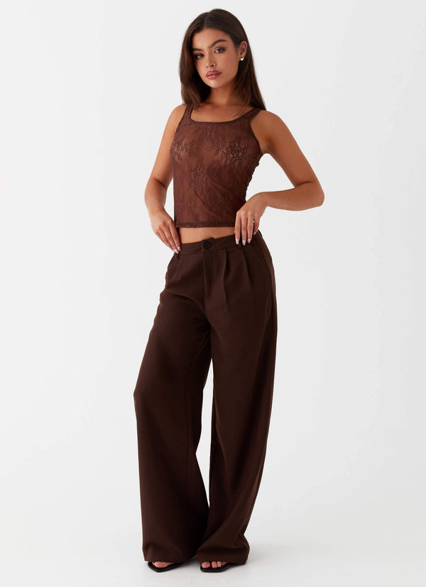 peppermayo Peppermayo Exclusive - Ravenscroft Suit Pants - Dark Chocolate