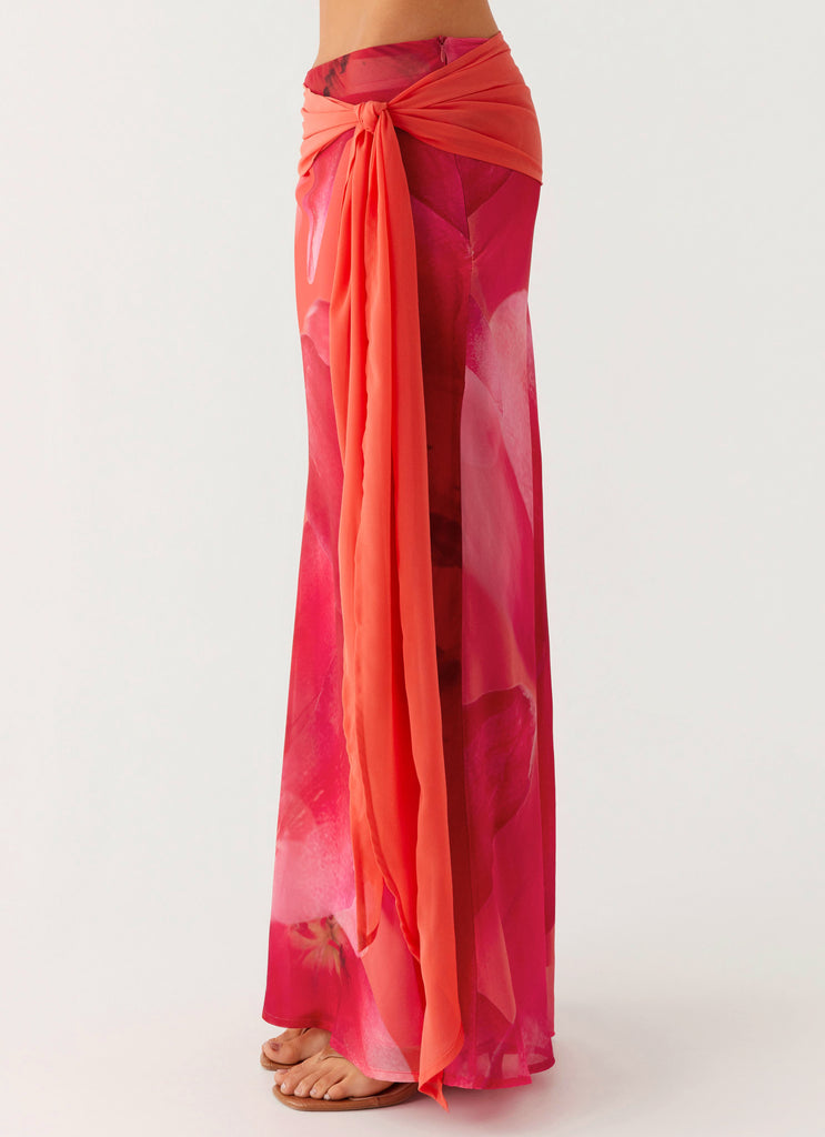 Peppermayo Peppermayo Exclusive - Raya Maxi Skirt - Peach Watermelon Flower