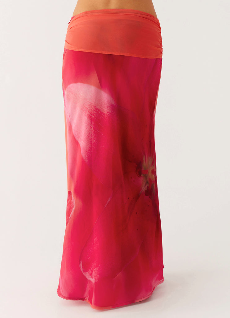 Peppermayo Peppermayo Exclusive - Raya Maxi Skirt - Peach Watermelon Flower