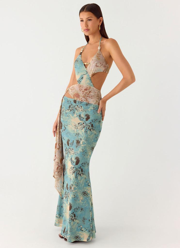 Peppermayo Peppermayo Exclusive - Rebel Beaded Maxi Dress - Aqua Blur