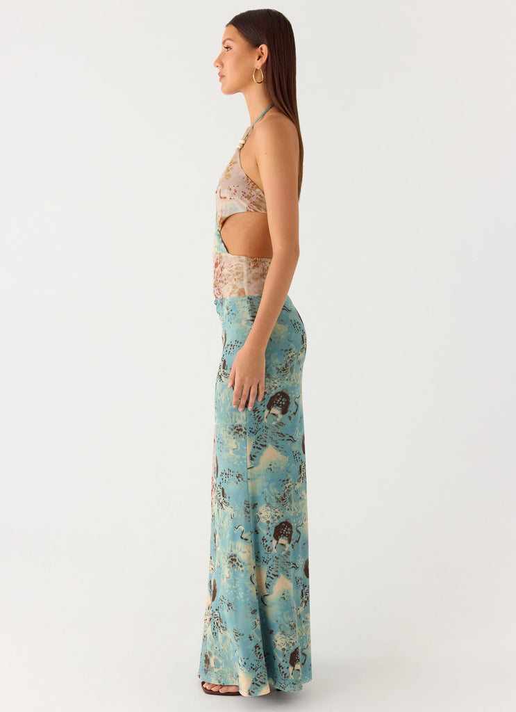 Peppermayo Peppermayo Exclusive - Rebel Beaded Maxi Dress - Aqua Blur
