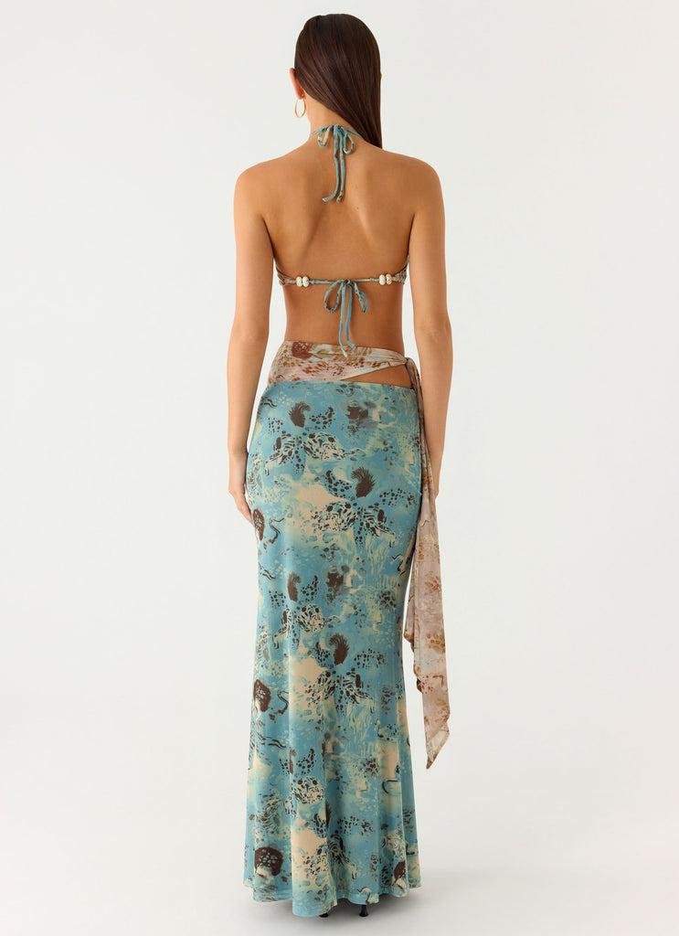 Peppermayo Peppermayo Exclusive - Rebel Beaded Maxi Dress - Aqua Blur