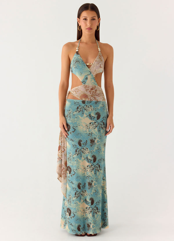 peppermayo Peppermayo Exclusive - Rebel Beaded Maxi Dress - Aqua Blur peppermayo Peppermayo Exclusive - Rebel Beaded Maxi Dress - Aqua Blur