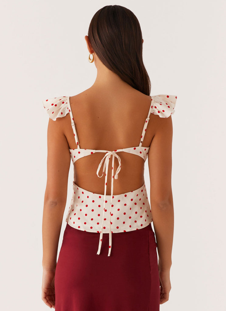 Peppermayo Peppermayo Exclusive - Regan Ruffle Top - Red Polka Dot