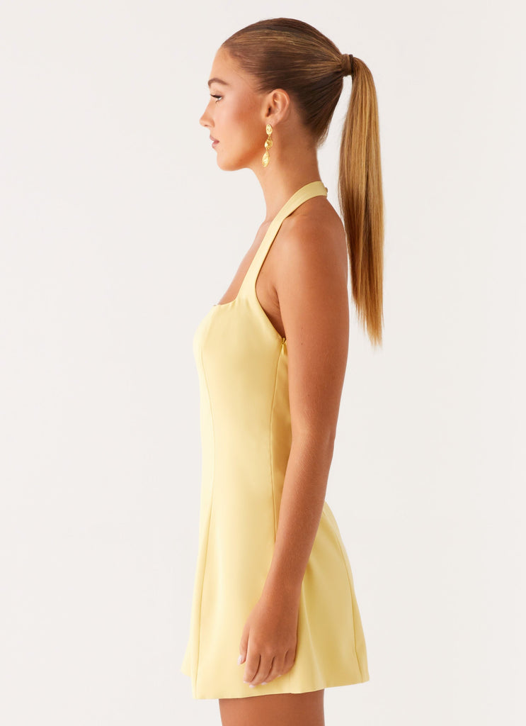 Peppermayo Peppermayo Exclusive - Remi Halter Mini Dress - Yellow