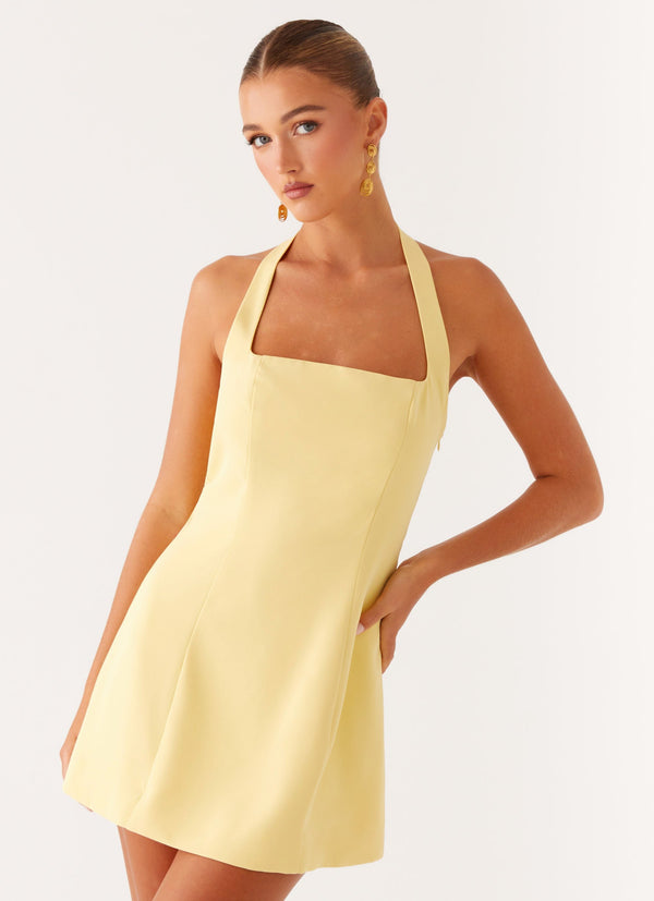 peppermayo Peppermayo Exclusive - Remi Halter Mini Dress - Yellow