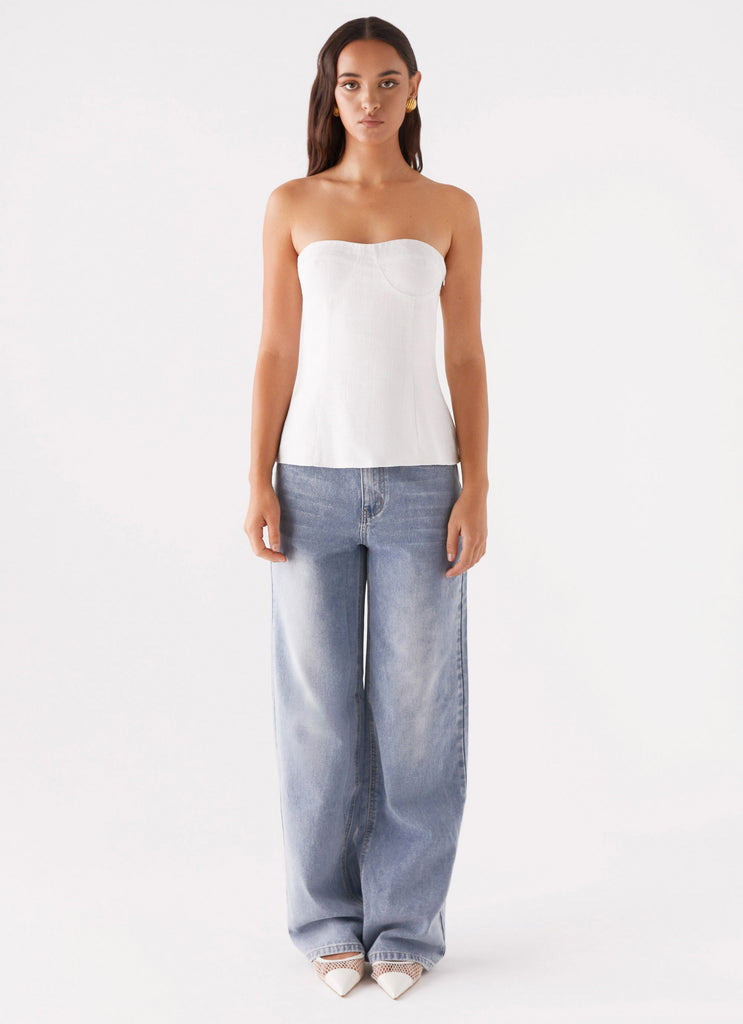 Peppermayo Peppermayo Exclusive - Rennie Linen Bustier Top - White