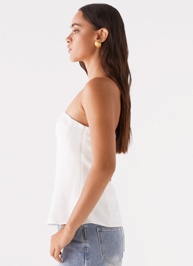 Peppermayo Peppermayo Exclusive - Rennie Linen Bustier Top - White