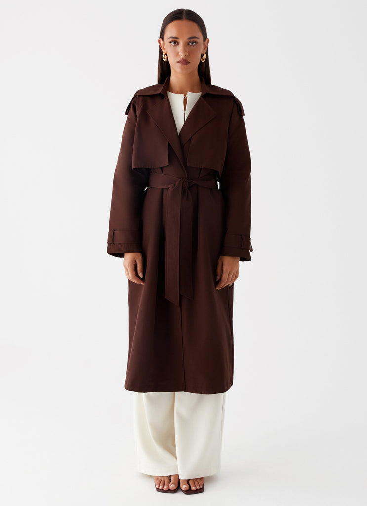 Peppermayo Peppermayo Exclusive - Rent Free Trench Coat - Chocolate