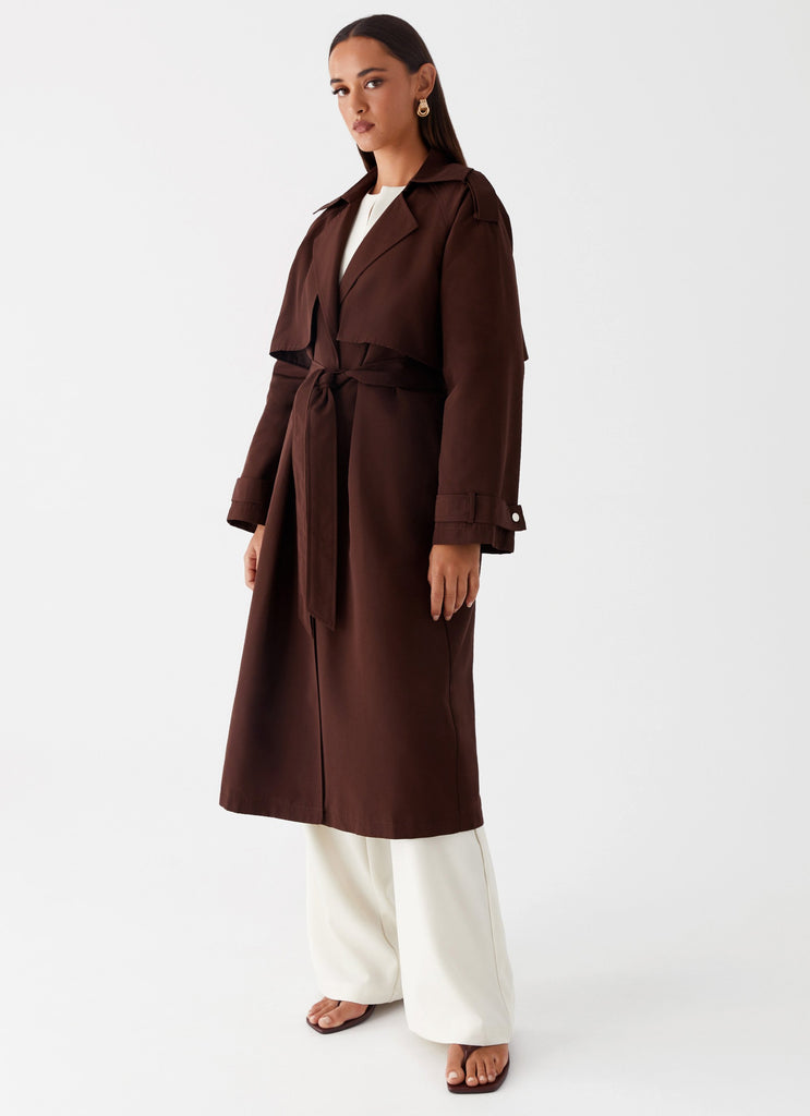 Peppermayo Peppermayo Exclusive - Rent Free Trench Coat - Chocolate