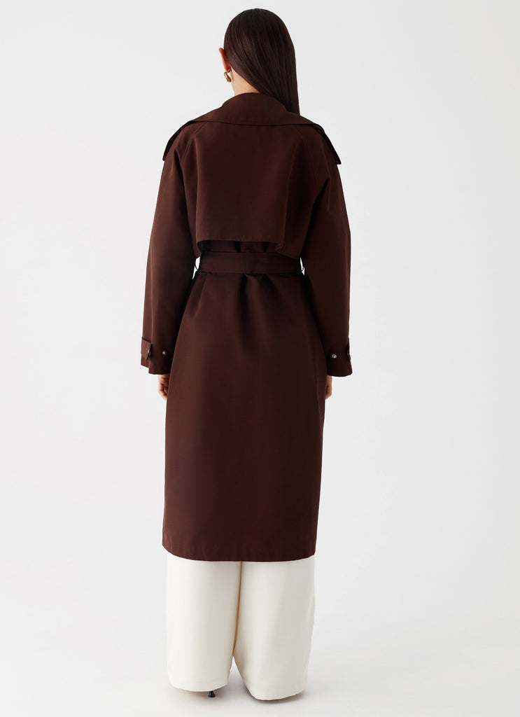 Peppermayo Peppermayo Exclusive - Rent Free Trench Coat - Chocolate