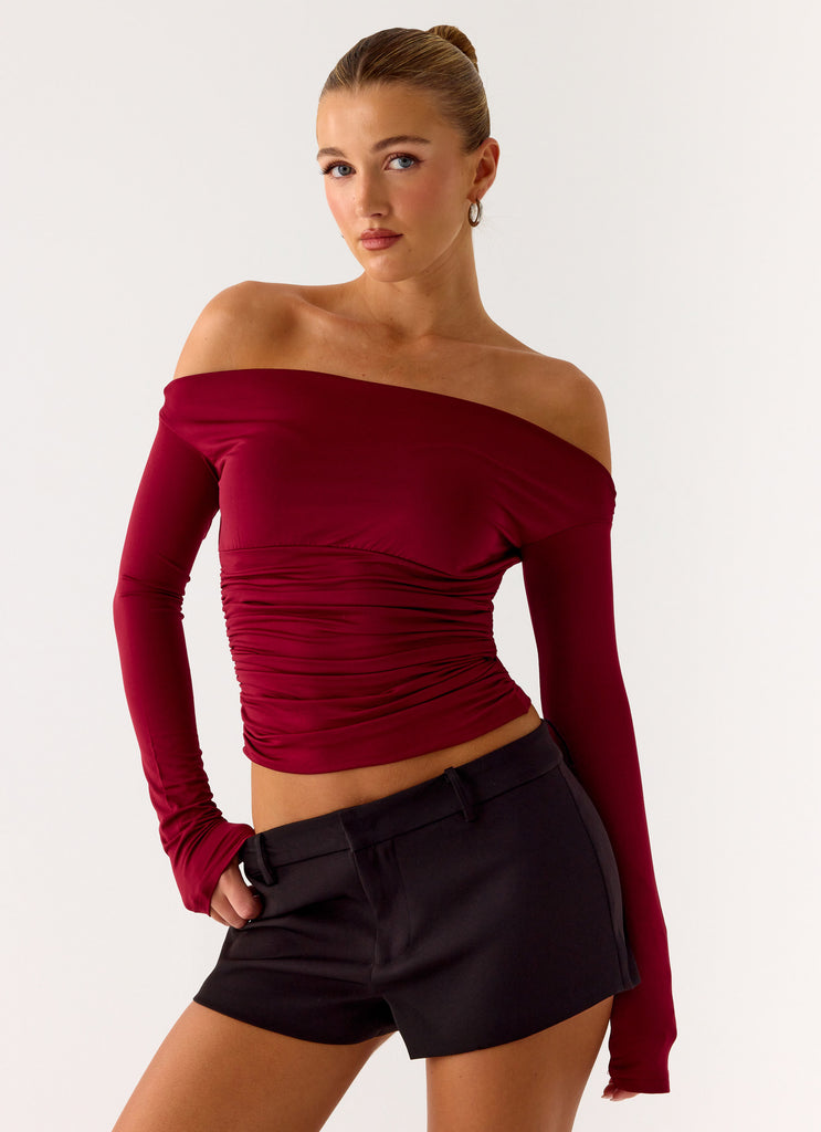 Peppermayo Peppermayo Exclusive - Reva Long Sleeve Top - Maroon