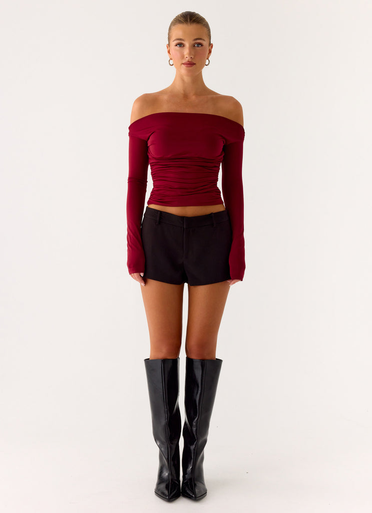 Peppermayo Peppermayo Exclusive - Reva Long Sleeve Top - Maroon