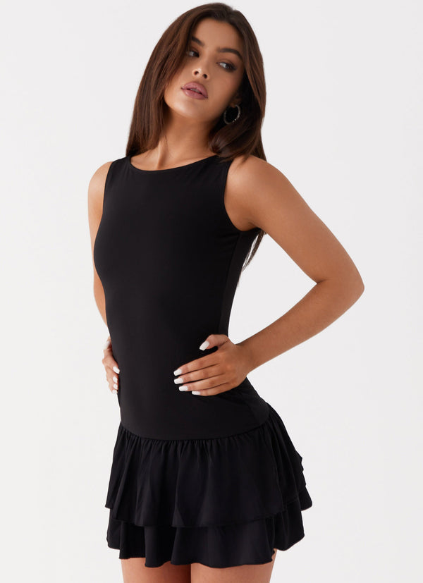 peppermayo Peppermayo Exclusive - Rhiannon Frill Mini Dress - Black
