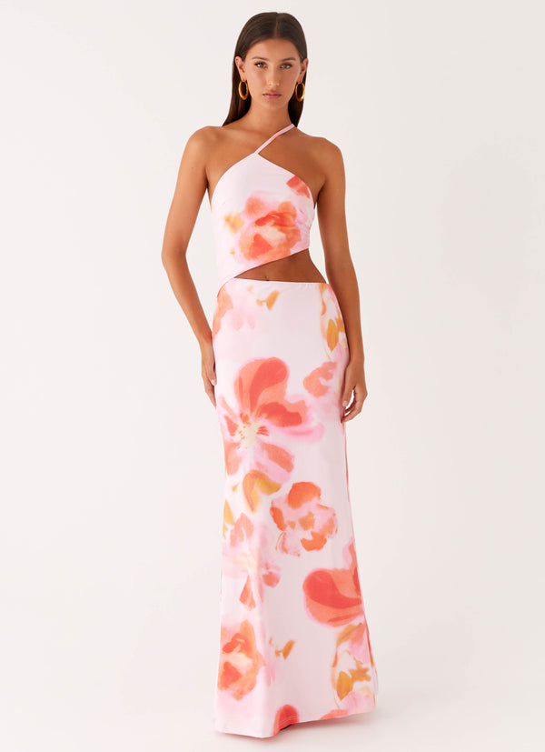peppermayo Peppermayo Exclusive - Riano Cut Out Maxi Dress - Blushing Blossom