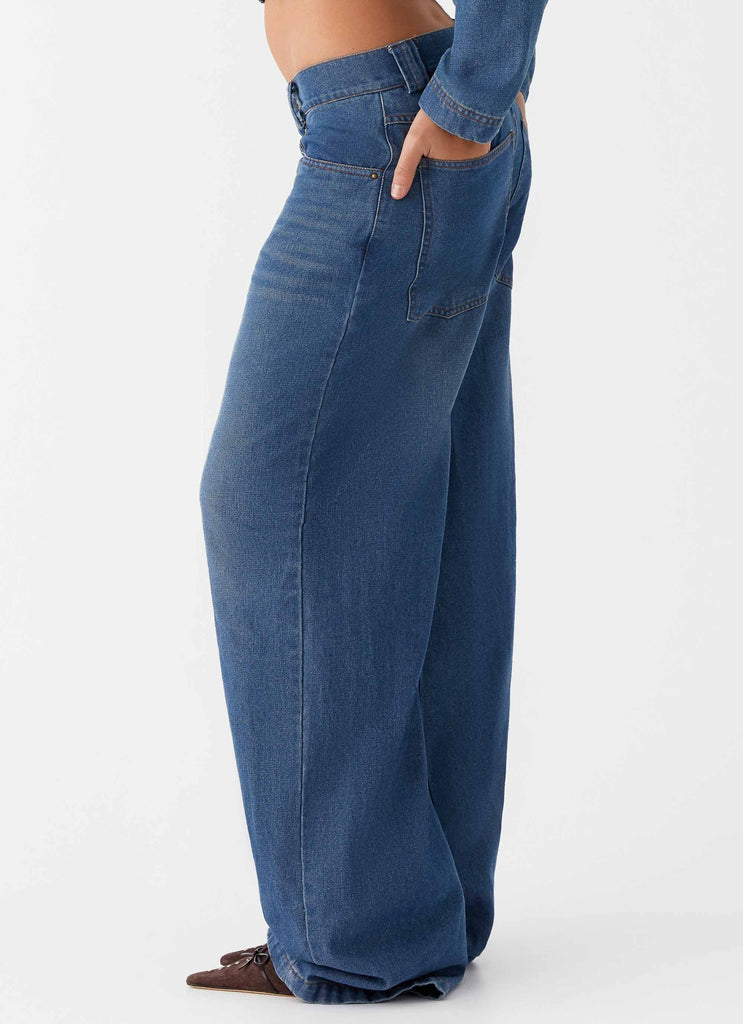 Peppermayo Peppermayo Exclusive - Ride Elegant Baggy Jeans - Vintage Blue Wash