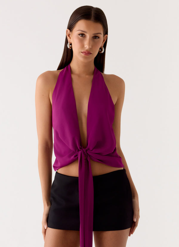 peppermayo Peppermayo Exclusive - Right Back Halter Top - Maroon