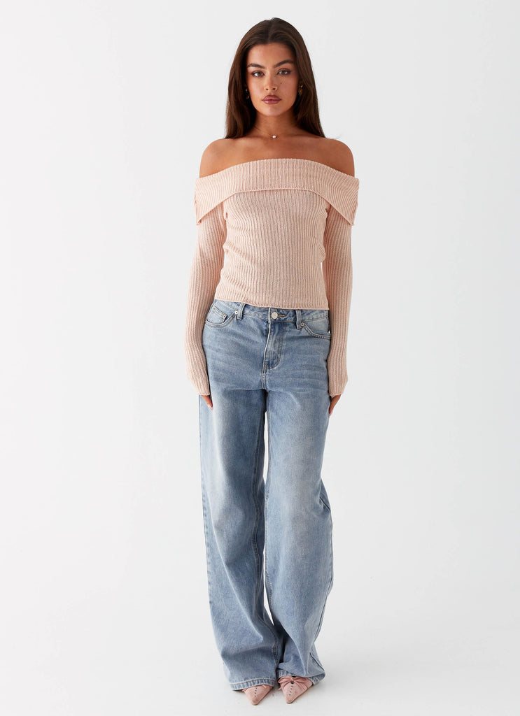 Peppermayo Peppermayo Exclusive - Rina Long Sleeve Knit Top - Blush