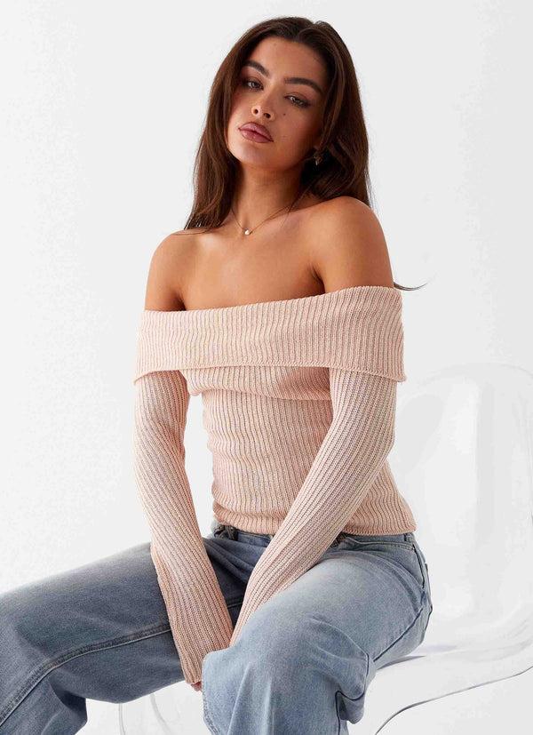 peppermayo Peppermayo Exclusive - Rina Long Sleeve Knit Top - Blush
