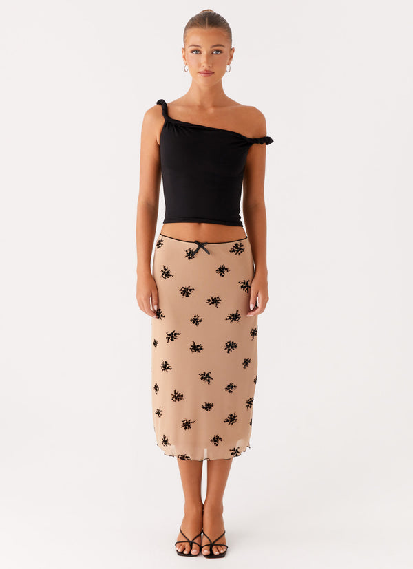 peppermayo Peppermayo Exclusive - Rocca Midi Skirt - Nude