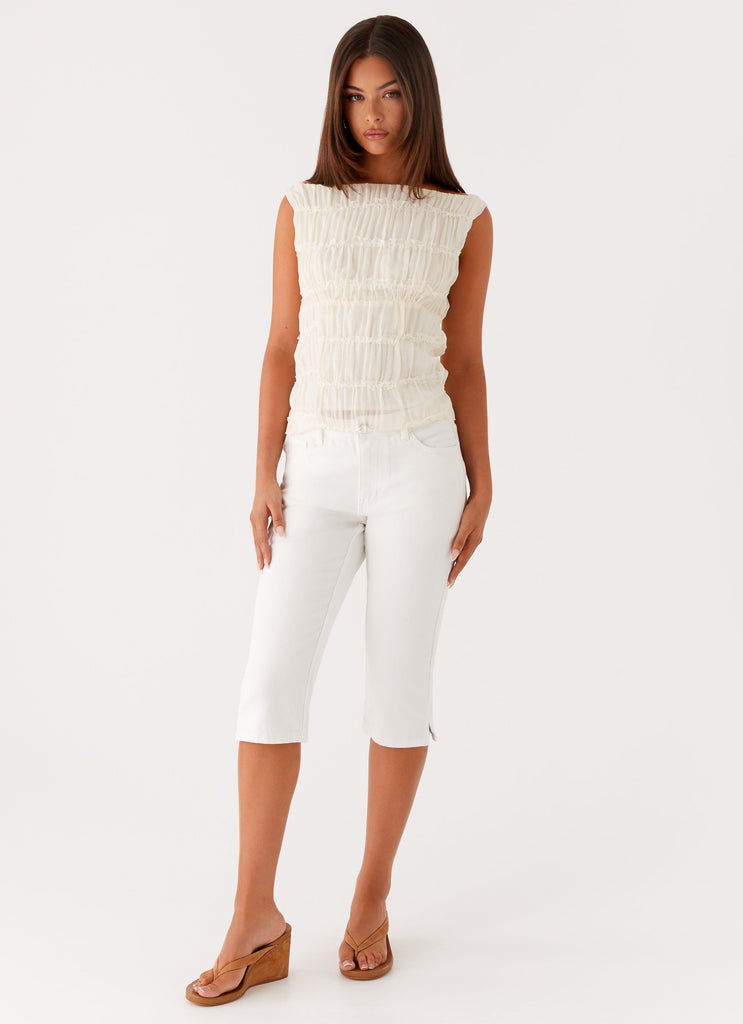 Peppermayo Peppermayo Exclusive - Rocco Denim Capri Pants - Off White