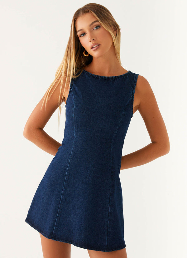 peppermayo Peppermayo Exclusive - Rochelle Denim Mini Dress - Blue