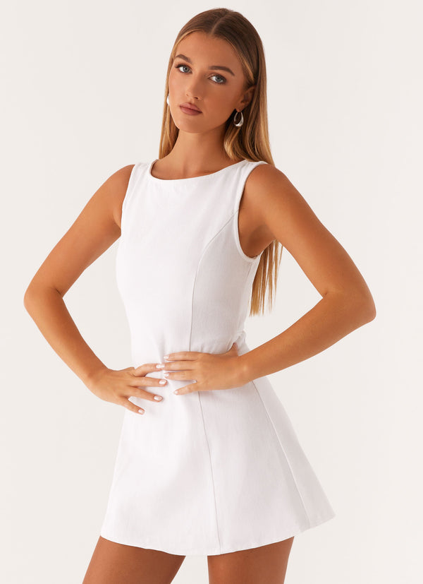 peppermayo Peppermayo Exclusive - Rochelle Denim Mini Dress - White