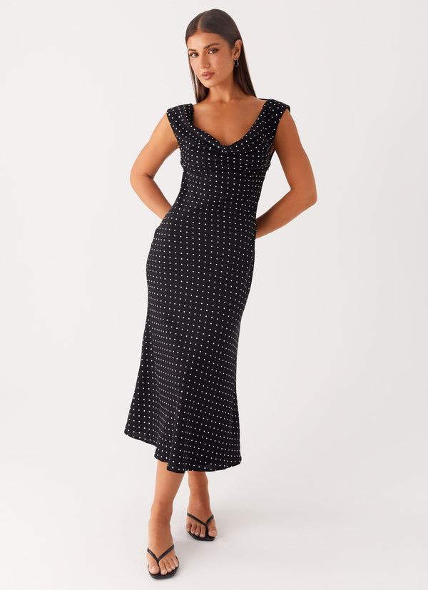 peppermayo Peppermayo Exclusive - Role Model Maxi Dress - Black Polka Dot