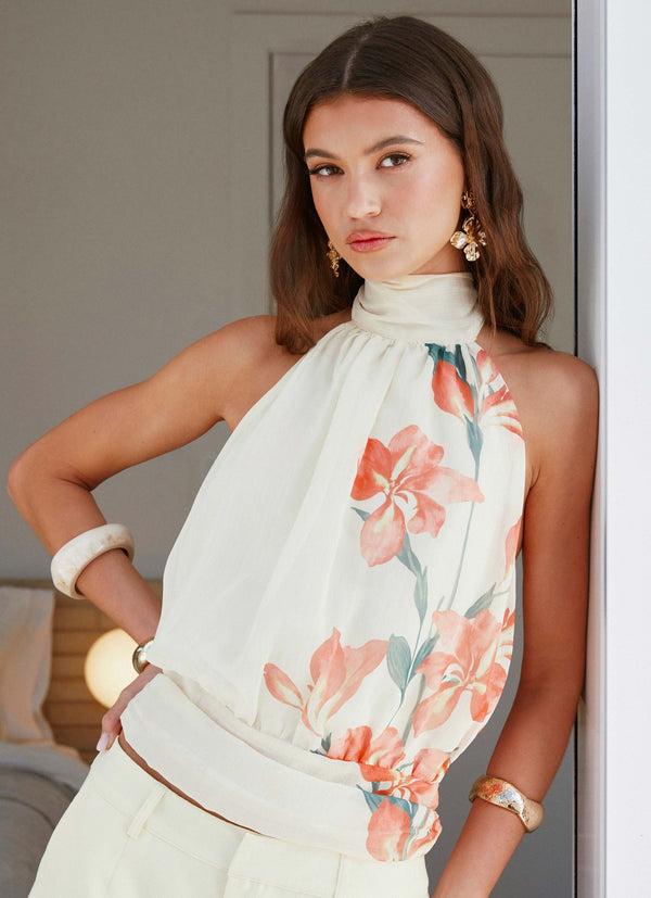 peppermayo Peppermayo Exclusive - Romelia Halter Top - Siena Floral