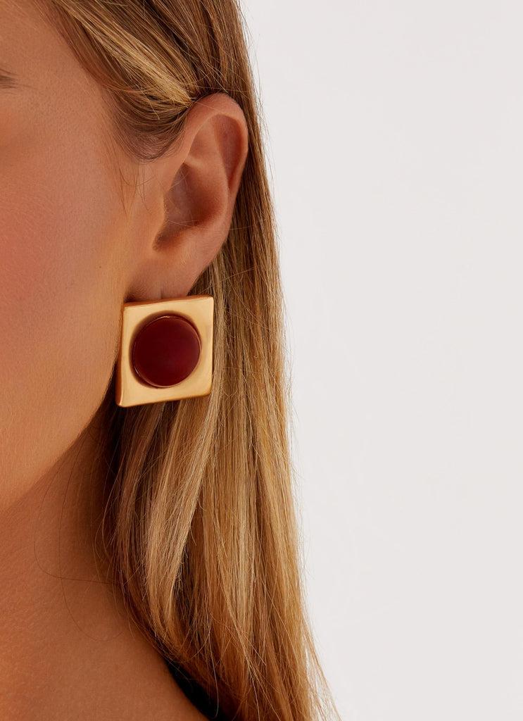 Peppermayo Peppermayo Exclusive - Romelle Earrings - Gold/Red
