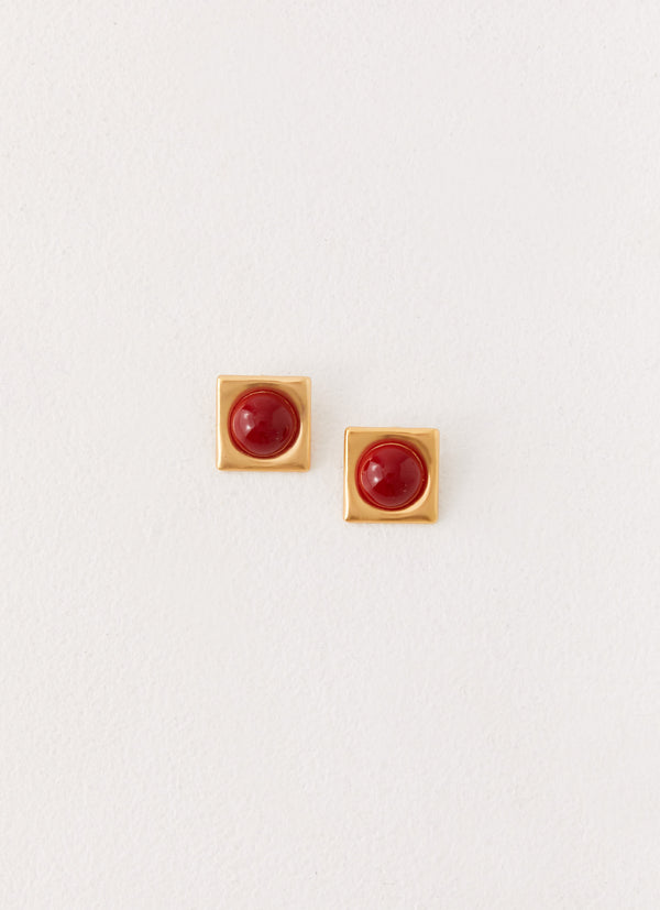 peppermayo Peppermayo Exclusive - Romelle Earrings - Gold/Red