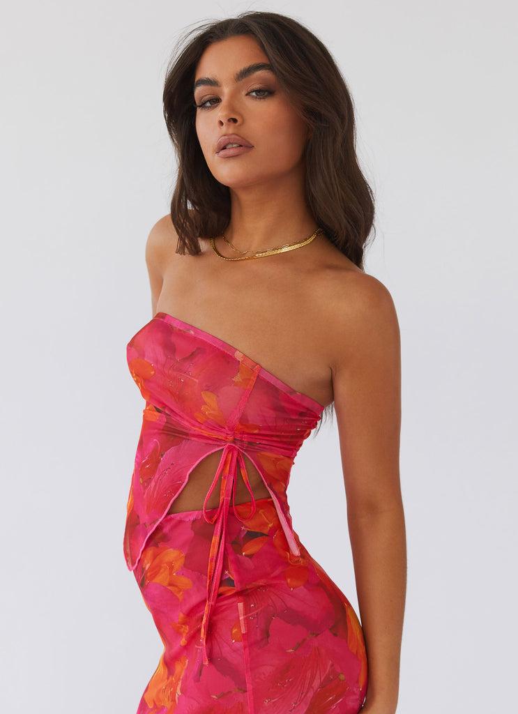 Peppermayo Peppermayo Exclusive - Rooftop Party Mesh Tube Top - Floral Sun