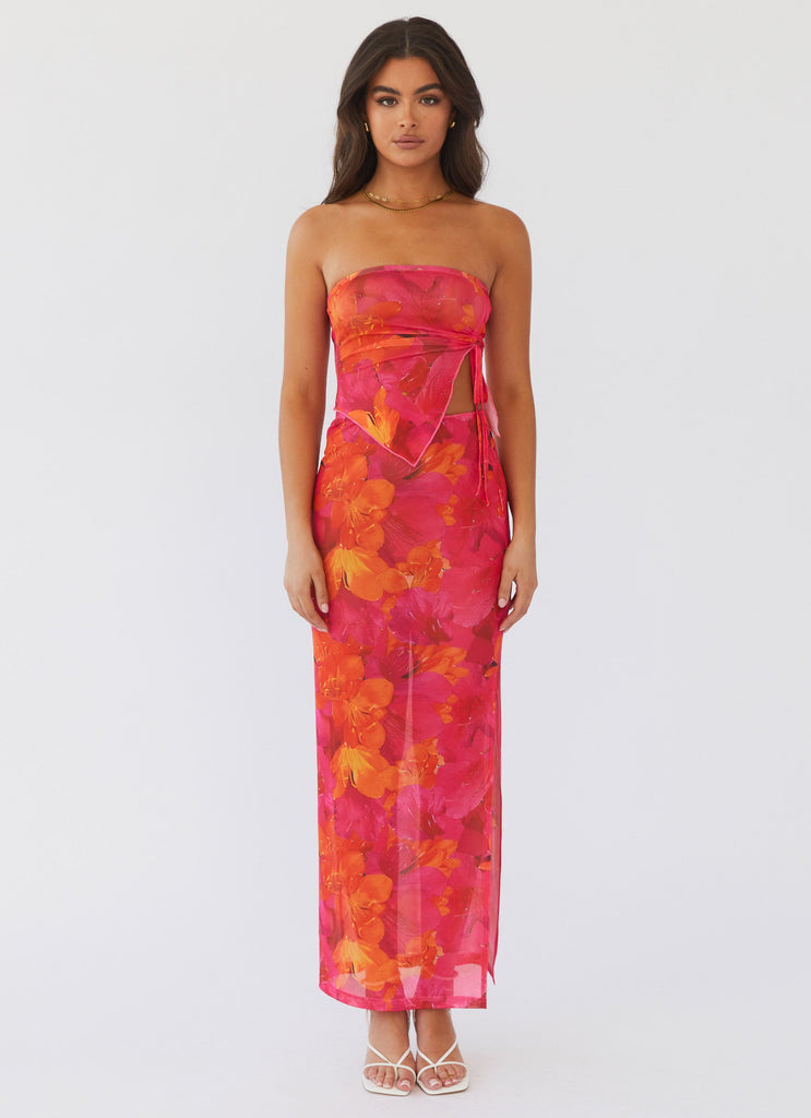 Peppermayo Peppermayo Exclusive - Rooftop Party Mesh Tube Top - Floral Sun